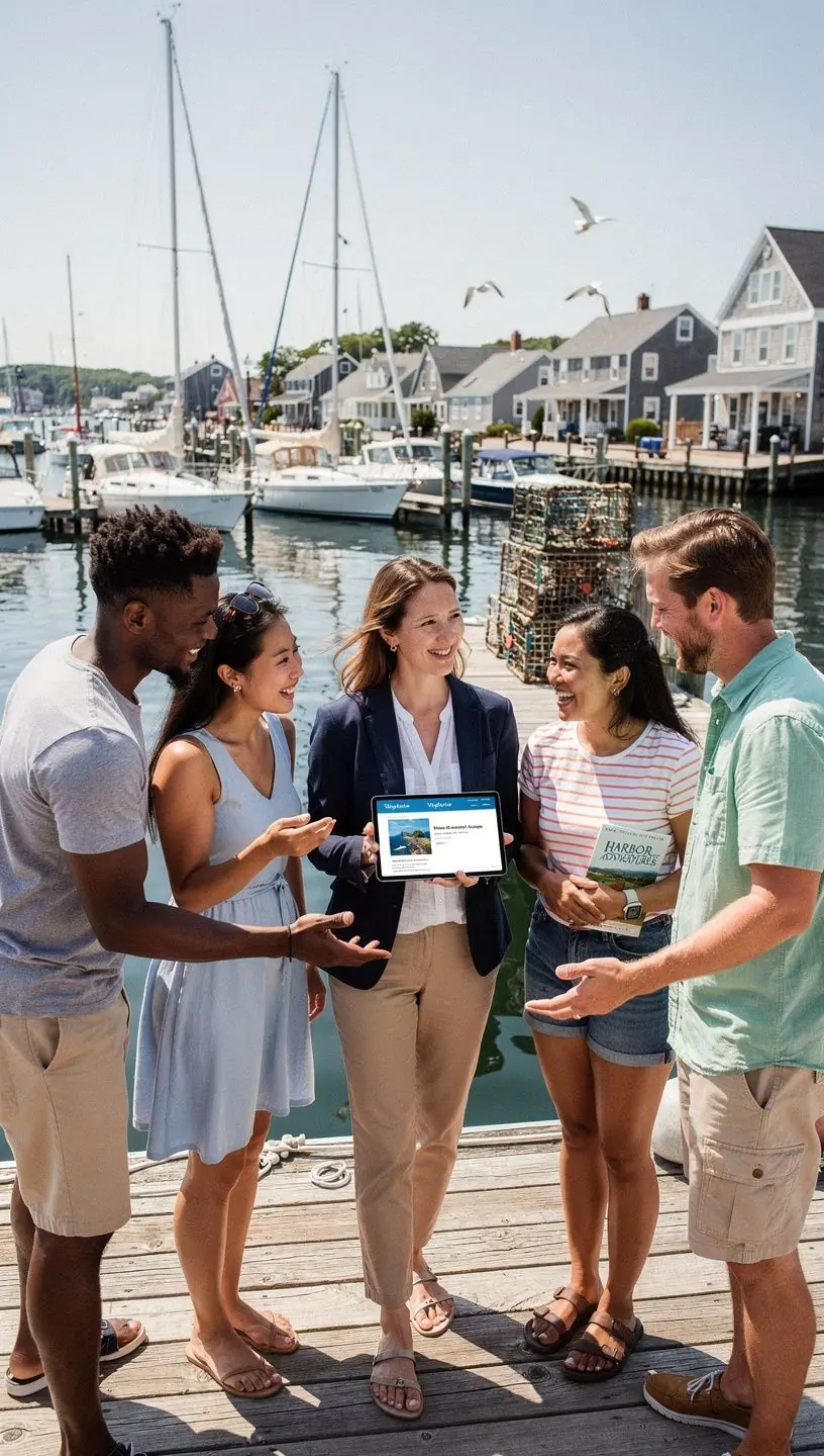 Profesjonalny konsultant podróży omawiający planowanie wyjazdu z klientem w biurze.